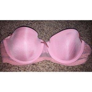 Pink Strapless Bra